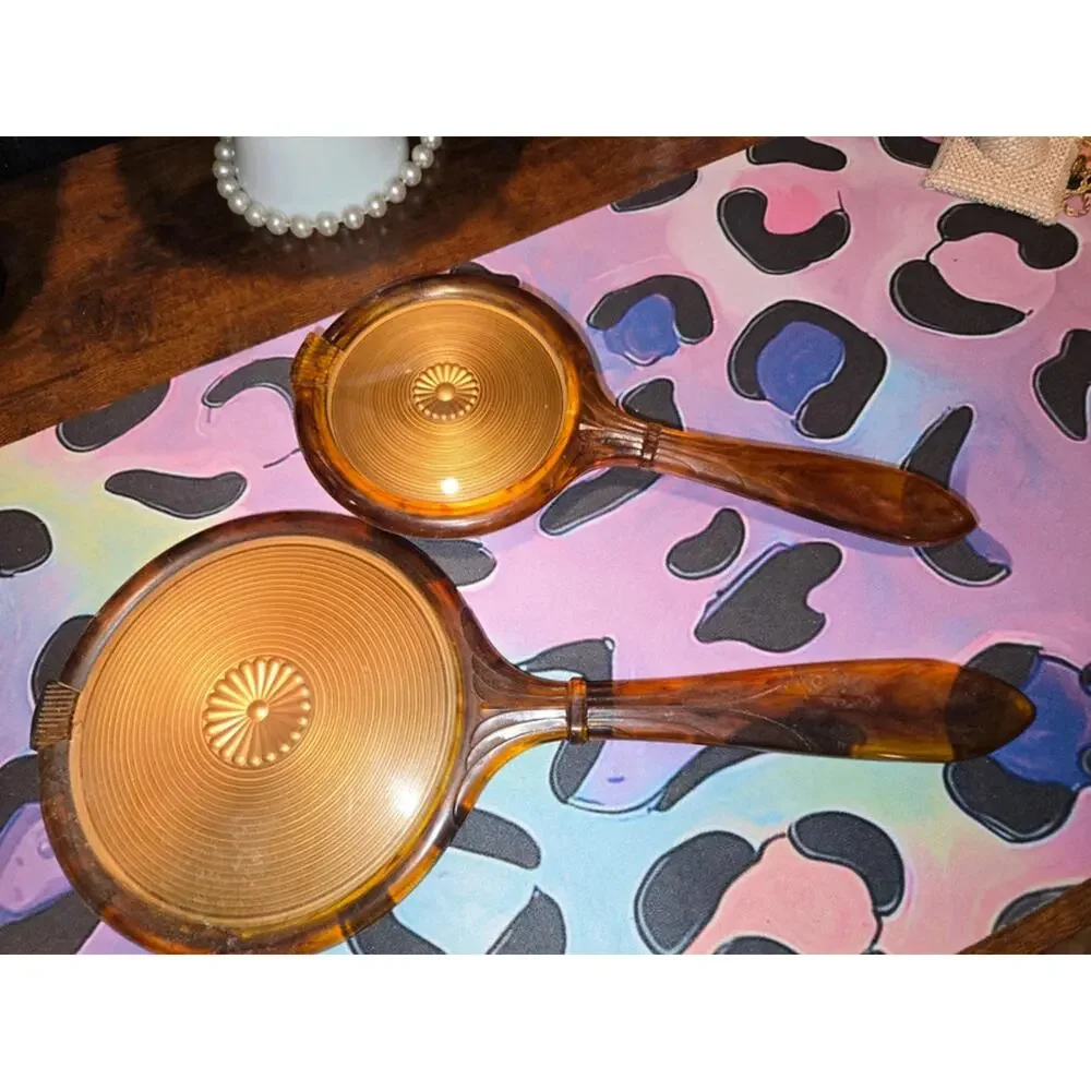 vintage lucite vanity set 1940s
